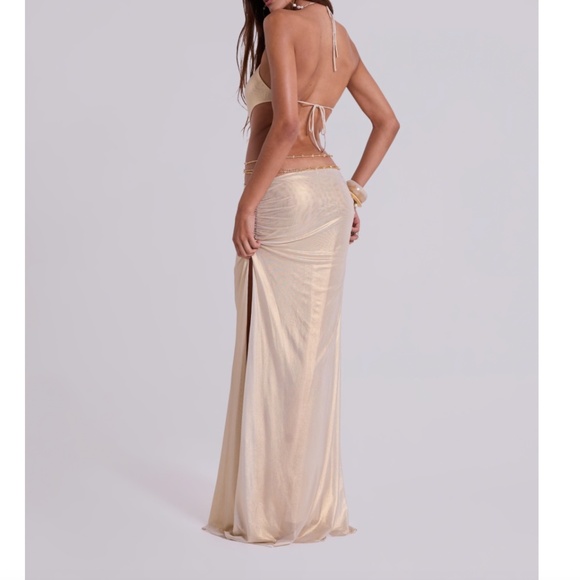 Jaded London Vida Maxi Dress in Gold - Picture 4 of 4